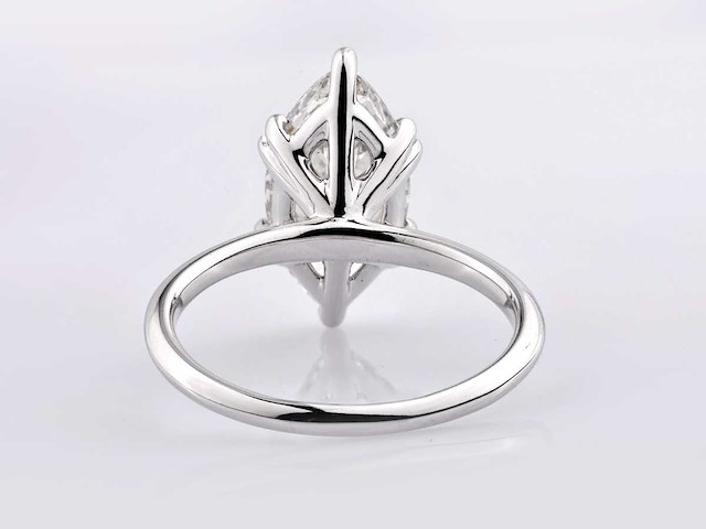 14 kt witgouden ring met 3,09 cts laboratoriumgekweekte diamant (grootte-eu-54) - afbeelding 9 van  10