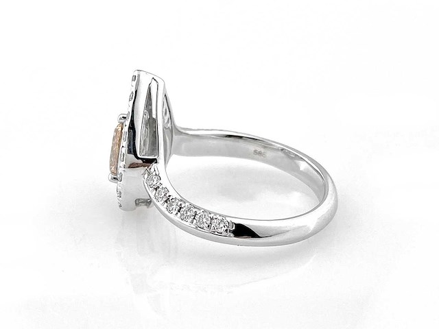 14 kt witgouden ring met in het laboratorium gekweekte diamant (maat -eu-54) - afbeelding 6 van  8