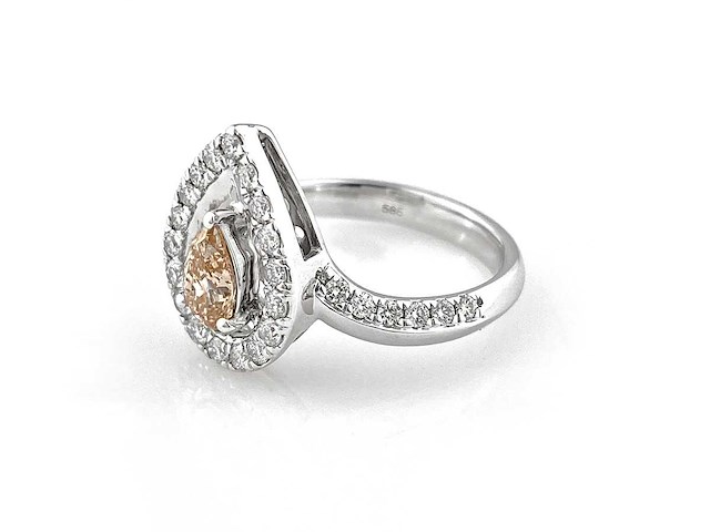 14 kt witgouden ring met in het laboratorium gekweekte diamant (maat -eu-54) - afbeelding 7 van  8