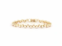 14 kt yellow gold bracelet with 4.09cts lab grown diamonds - afbeelding 1 van  9