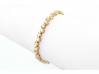 14 kt yellow gold bracelet with 4.09cts lab grown diamonds - afbeelding 2 van  9