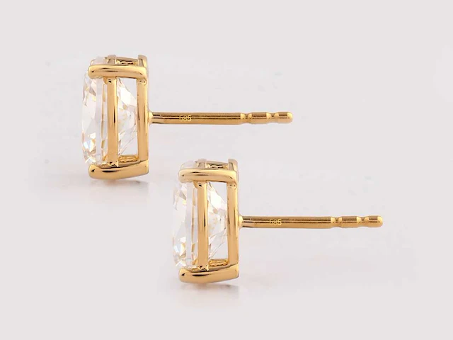 14 kt yellow gold earrings with 4.24cts lab grown diamond - afbeelding 4 van  8