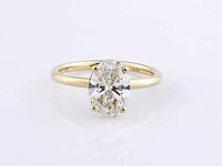 14 kt yellow gold ring with 2.0 cts lab grown diamond (size-eu-55) - afbeelding 1 van  7