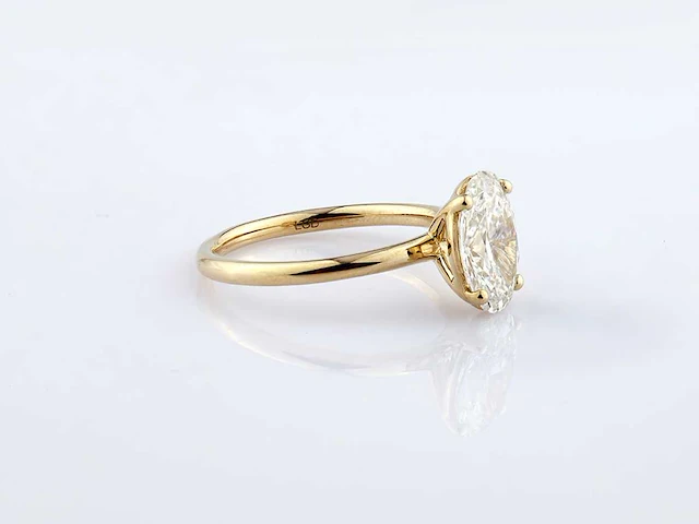 14 kt yellow gold ring with 2.0 cts lab grown diamond (size-eu-55) - afbeelding 2 van  7