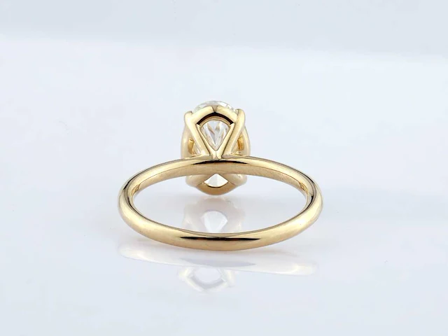 14 kt yellow gold ring with 2.0 cts lab grown diamond (size-eu-55) - afbeelding 4 van  7