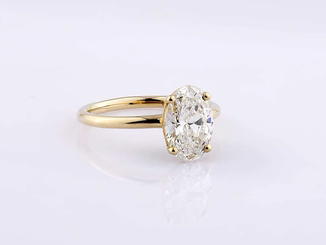 14 kt yellow gold ring with 2.0 cts lab grown diamond (size-eu-55) - afbeelding 6 van  7