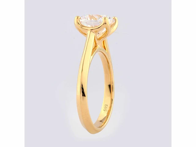 14 kt yellow gold ring with 2.0cts lab grown diamond (size-eu-54) - afbeelding 2 van  11