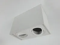 14 x gu10 opbouwspot armatuur rechthoekig dual fittingen zand wit kantelbaar - afbeelding 2 van  7