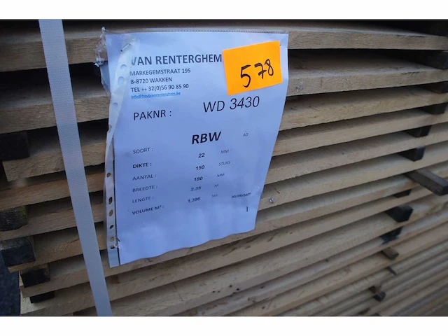 1,40 m³ eiken planken 22mm - afbeelding 2 van  4