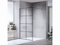 140x200 kare inloopdouche met mat zwart frame