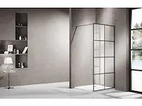 140x200 kare inloopdouche met mat zwart frame - afbeelding 2 van  6