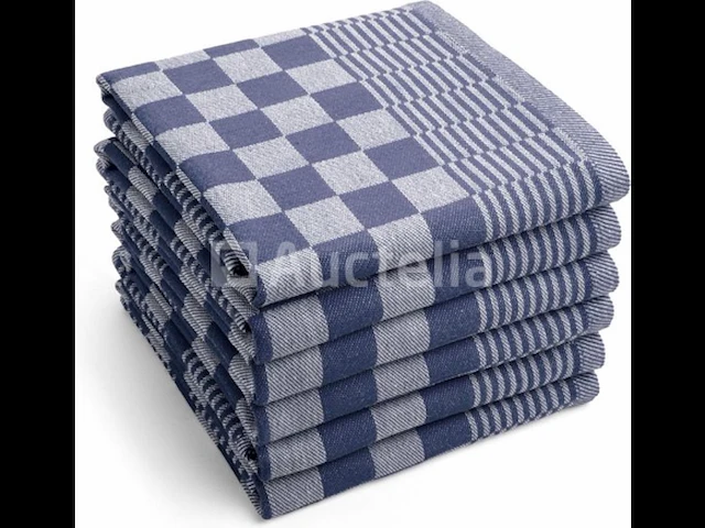 144x prof. horeca theedoek 72x zwart & 72x blauw - 65x65cm - afbeelding 1 van  4