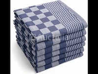 144x prof. horeca theedoek 72x zwart & 72x blauw - 65x65cm - afbeelding 1 van  4