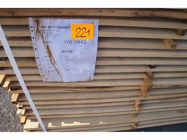 1,45 m³ eiken planken 22mm - afbeelding 2 van  4