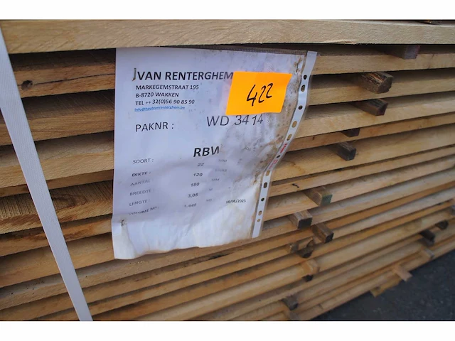 1,45 m³ eiken planken 22mm - afbeelding 2 van  3