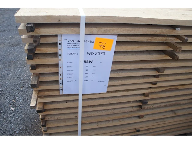 1,45 m³ eiken planken 22mm - afbeelding 2 van  4