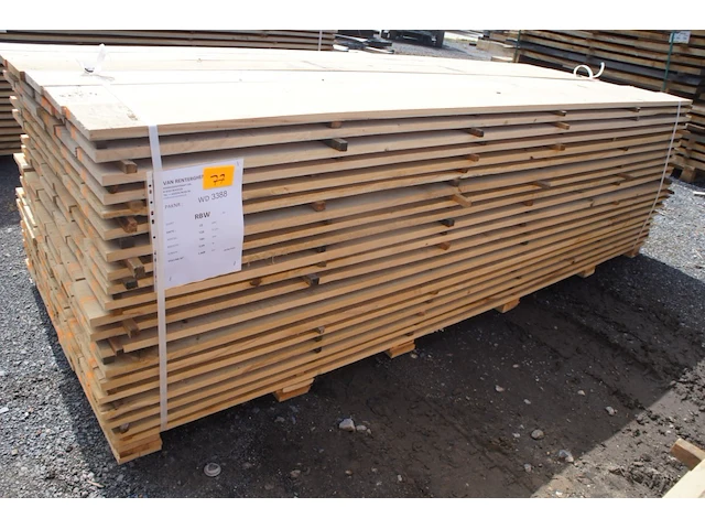 1,45 m³ eiken planken 22mm - afbeelding 1 van  4