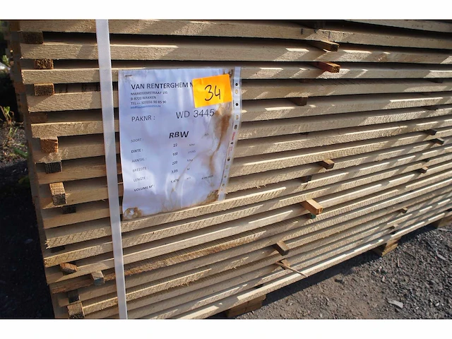 1,48 m³ eiken planken 22mm - afbeelding 2 van  4