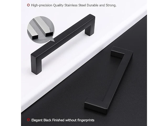 15-delige meubelgrepen, zwart - afbeelding 3 van  4