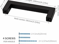 15-delige meubelgrepen, zwart - afbeelding 4 van  4