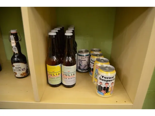 15 fl. bier st.hubertus hop 33cl, 6 fl. de maeght van gottem 33cl, 4 fl. de bie velo bier 33cl, 2 fl. dormaal new tildonk 33cl, 3 fl. zurre kriek 33cl, 7 fl. julia sunny joy 33cl, 5 fl. the birth 33cl - afbeelding 23 van  30