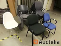 15 stoelen metaal voet, stof zetel - afbeelding 1 van  8
