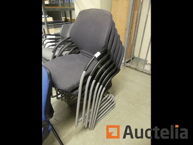 15 stoelen metaal voet, stof zetel - afbeelding 3 van  8