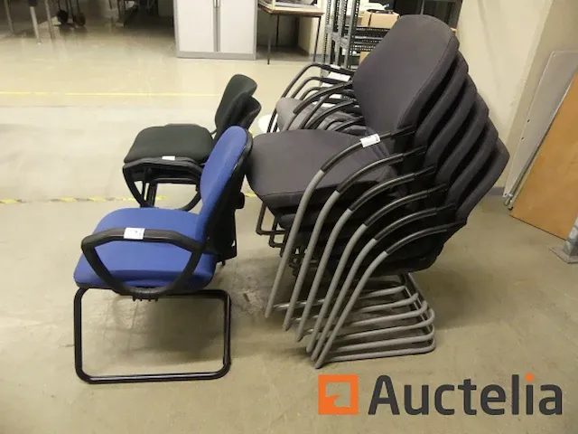 15 stoelen metaal voet, stof zetel - afbeelding 4 van  8