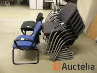 15 stoelen metaal voet, stof zetel - afbeelding 4 van  8