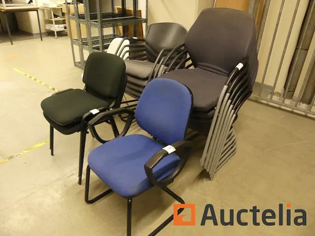 15 stoelen metaal voet, stof zetel - afbeelding 6 van  8
