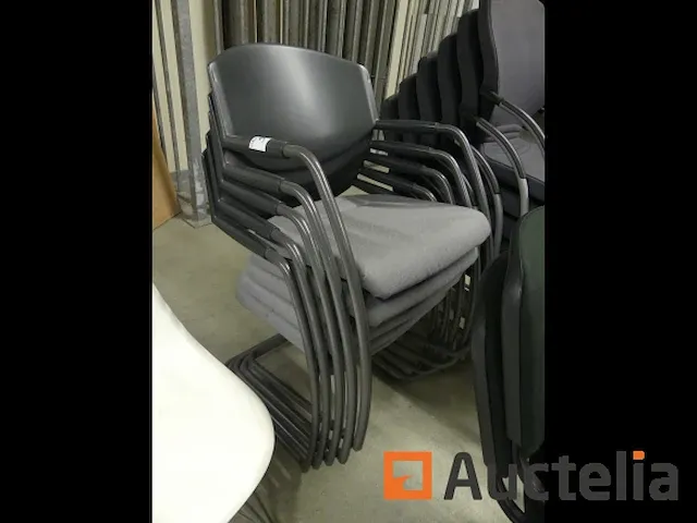 15 stoelen metaal voet, stof zetel - afbeelding 7 van  8