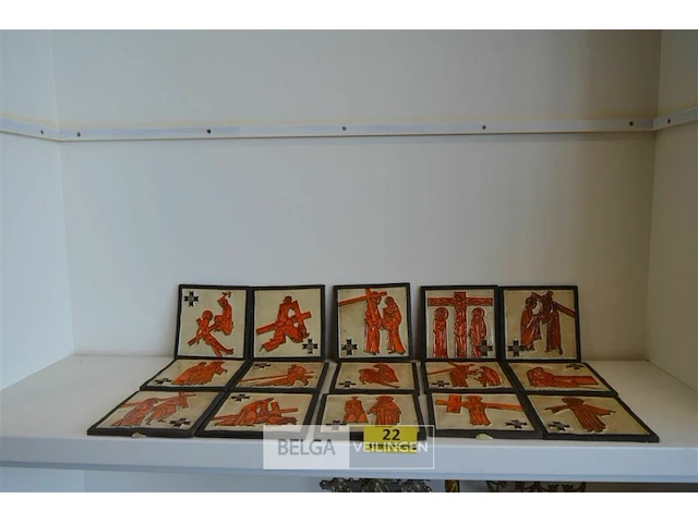 15 tegeltjes de lijdensweg van jezus 15x15 cm - afbeelding 1 van  6