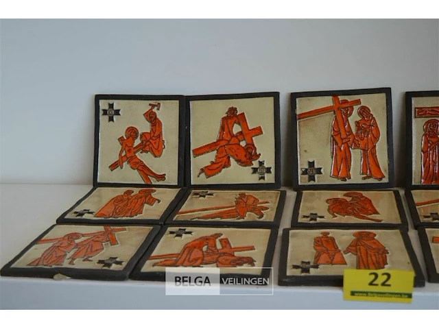 15 tegeltjes de lijdensweg van jezus 15x15 cm - afbeelding 2 van  6