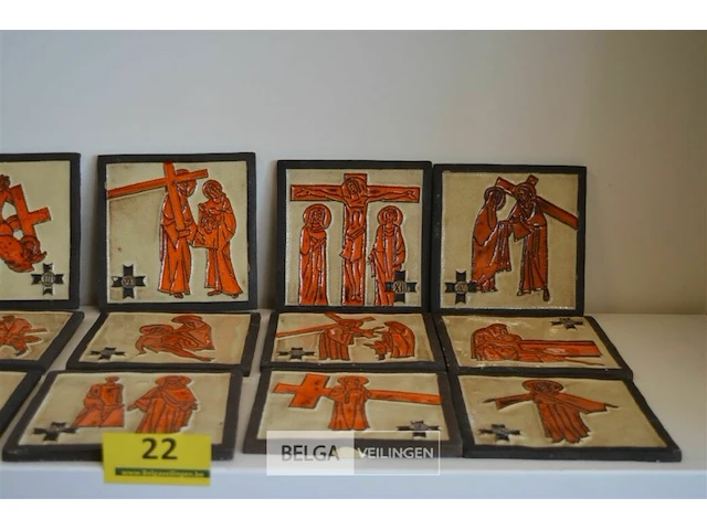15 tegeltjes de lijdensweg van jezus 15x15 cm - afbeelding 3 van  6