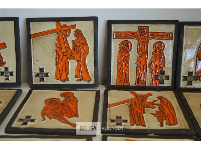 15 tegeltjes de lijdensweg van jezus 15x15 cm - afbeelding 4 van  6