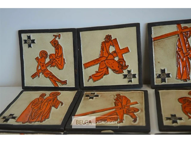 15 tegeltjes de lijdensweg van jezus 15x15 cm - afbeelding 5 van  6