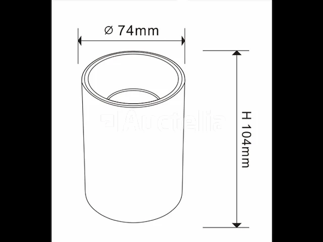 15 x gu10 opbouwspot – cilindrisch – wit / chroom – binnen – ø74 x 104 mm – ip20 - afbeelding 2 van  3