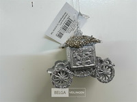 15 x hangdeco pvc koets zilver 2 assorti 9 x 7 cm - afbeelding 3 van  3