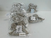 15 x hangdeco schommelpaard goud glitter 15x11 cm - afbeelding 2 van  3