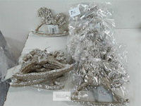 15 x hangdeco schommelpaard goud glitter 15x11 cm - afbeelding 1 van  3