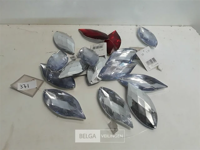 15 x hangdeco traan 10 cm zilver/rood - afbeelding 1 van  3