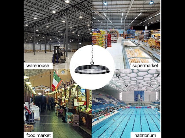 15 x highbay led slim 150w – 6500k koud wit – ufo ip65 waterdicht – 19.500 lm – zwart - afbeelding 2 van  5