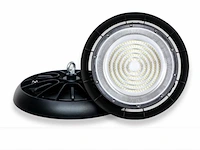 15 x highbay led slim 150w – 6500k koud wit – ufo ip65 waterdicht – 19.500 lm – zwart - afbeelding 2 van  5