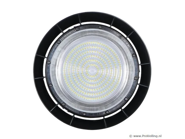 15 x highbay led slim 150w – 6500k koud wit – ufo ip65 waterdicht – 19.500 lm – zwart - afbeelding 4 van  5