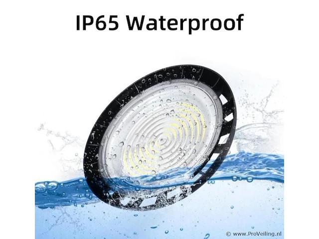 15 x highbay led slim 150w – 6500k koud wit – ufo ip65 waterdicht – 19.500 lm – zwart - afbeelding 5 van  5