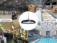 15 x highbay led slim 150w – 6500k koud wit – ufo ip65 waterdicht – 19.500 lm – zwart - afbeelding 1 van  5