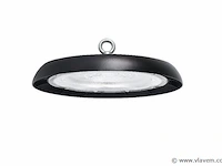 15 x highbay led slim 150w – 6500k koud wit – ufo ip65 waterdicht – 19.500 lm – zwart - afbeelding 3 van  5