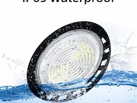 15 x highbay led slim 150w – 6500k koud wit – ufo ip65 waterdicht – 19.500 lm – zwart - afbeelding 5 van  5