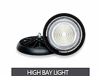15 x highbay led slim 150w – 6500k koud wit – ufo ip65 waterdicht – 19.500 lm – zwart - afbeelding 2 van  5