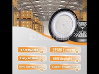 15 x highbay led slim 150w – 6500k koud wit – ufo ip65 waterdicht – 19.500 lm - afbeelding 4 van  4